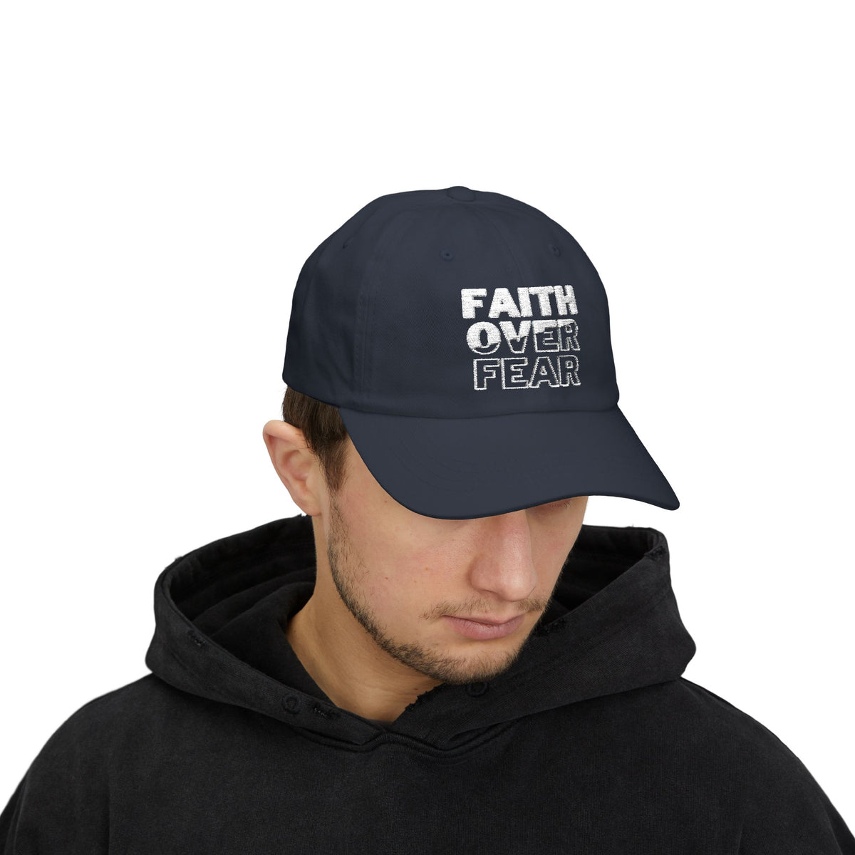 Faith Over Fear classic white dad cap – Donkey Talk