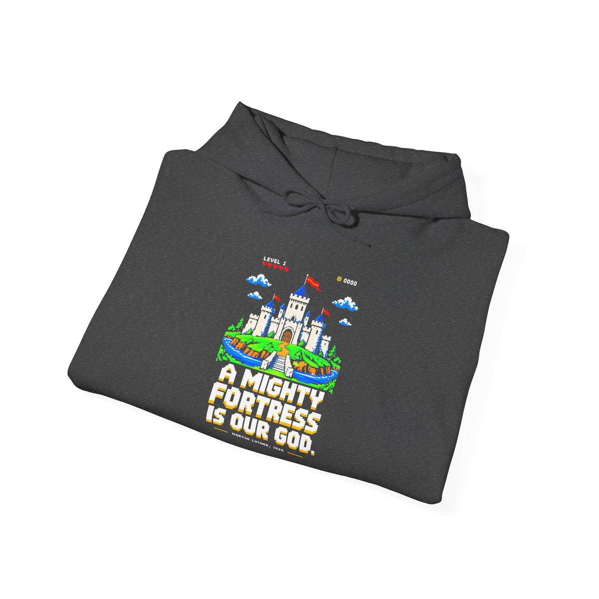 A Mighty Fortress 8-Bit Castle Hoodie | Martin Luther Hymn Hoodie