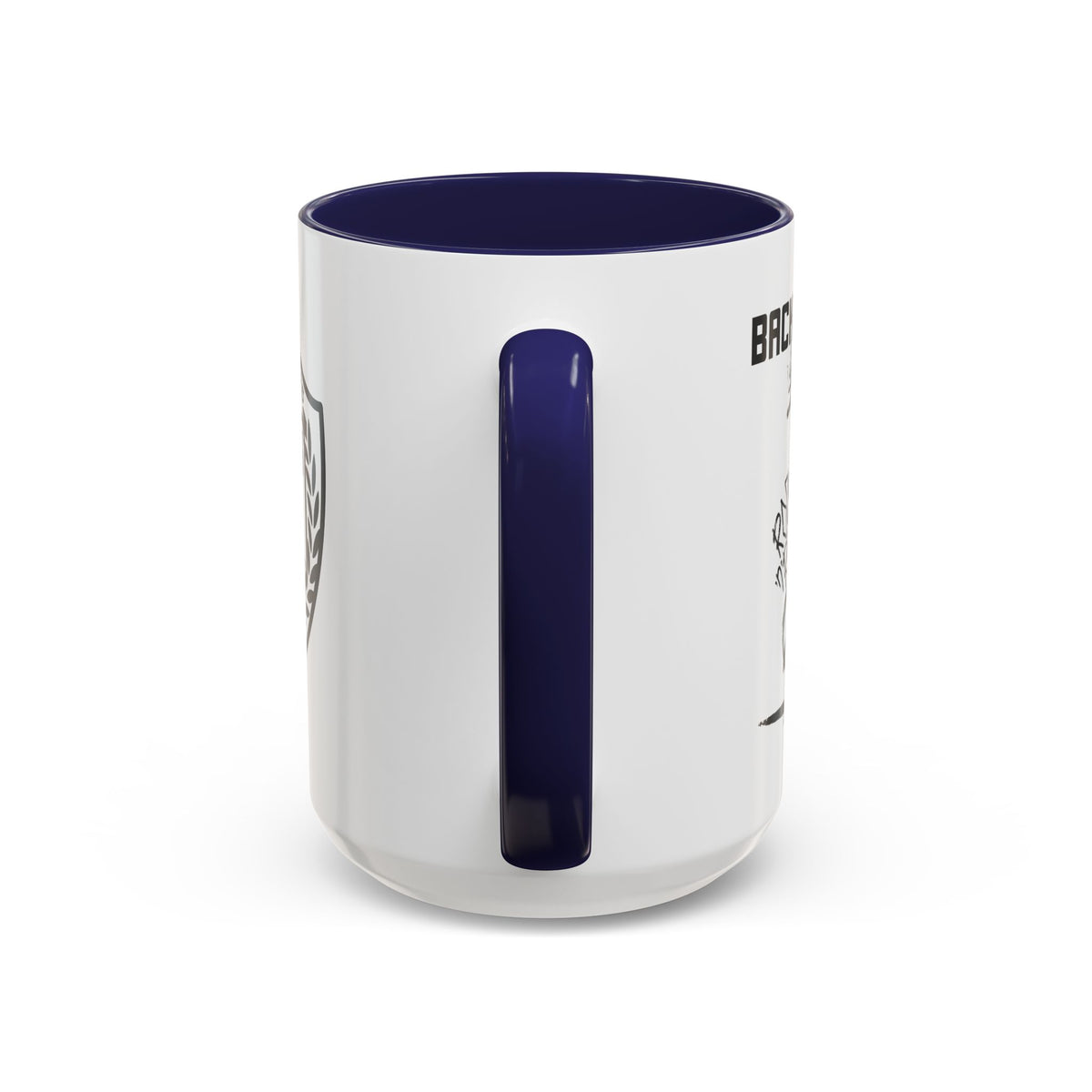 Back to Cool shield accent coffee mug – Donkey Talk ceramic mug