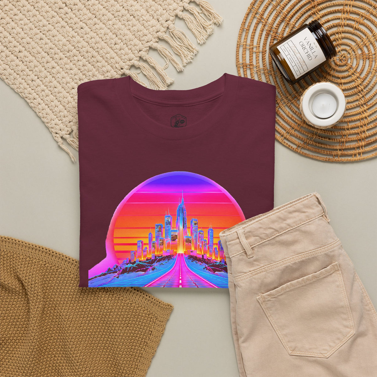 A City on a Hill Synthwave T-shirt – Donkey Talk graphic tee