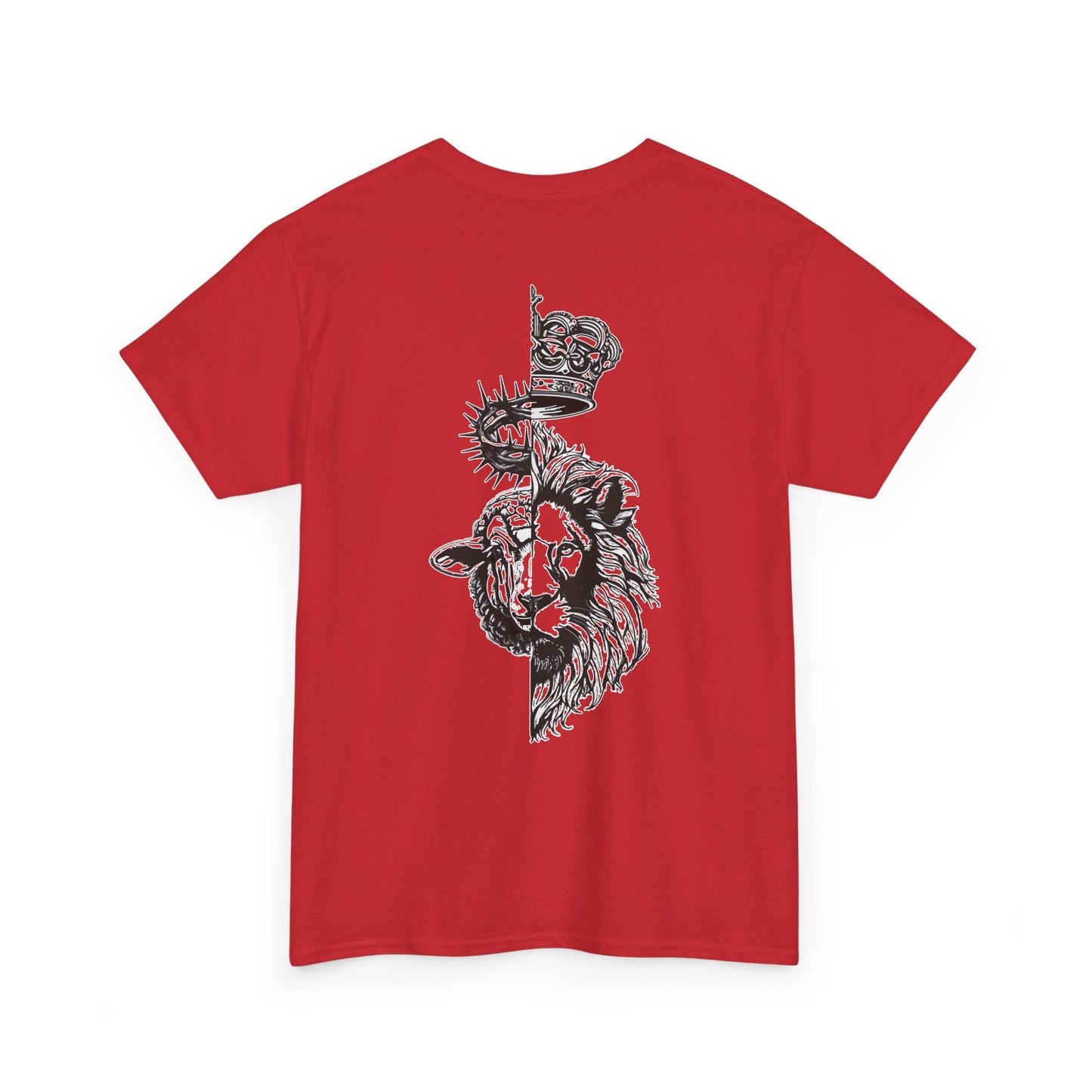 Lion & Crown Graphic Tee | Half Skull Lion Design T-Shirt
