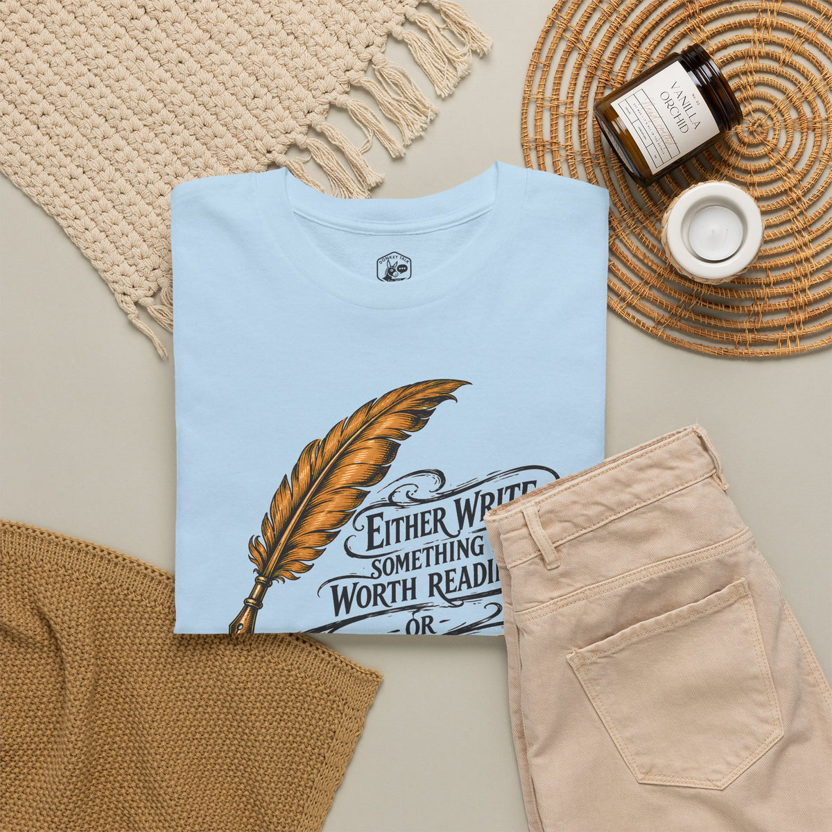 Either Write Something Worth Reading T-shirt – Donkey Talk graphic tee