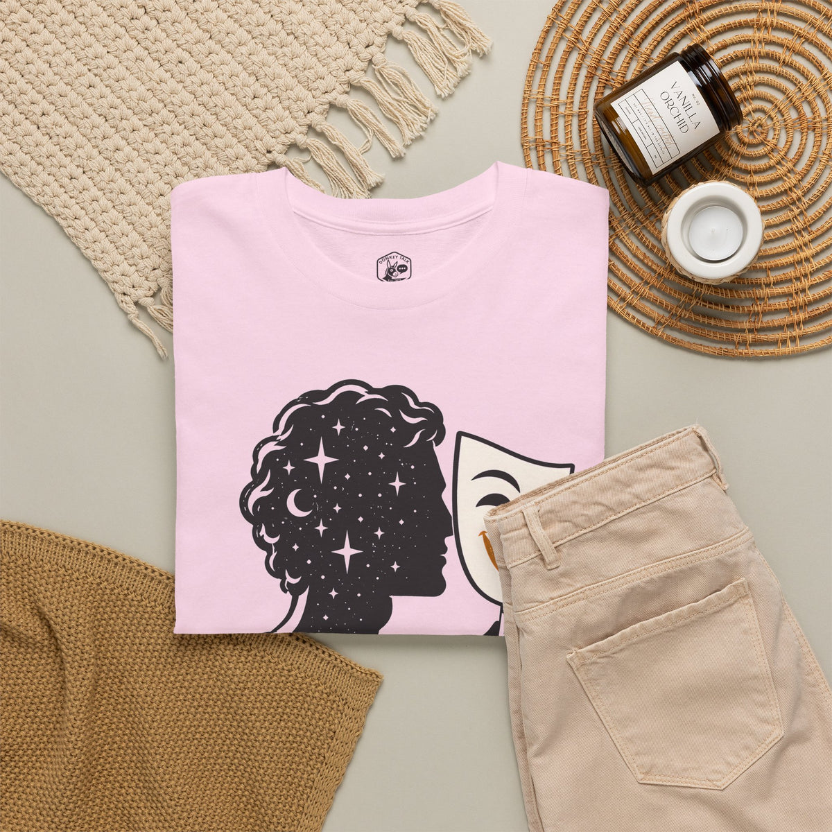 Know Thyself Starlit Mind and Mask T-shirt – Donkey Talk graphic tee