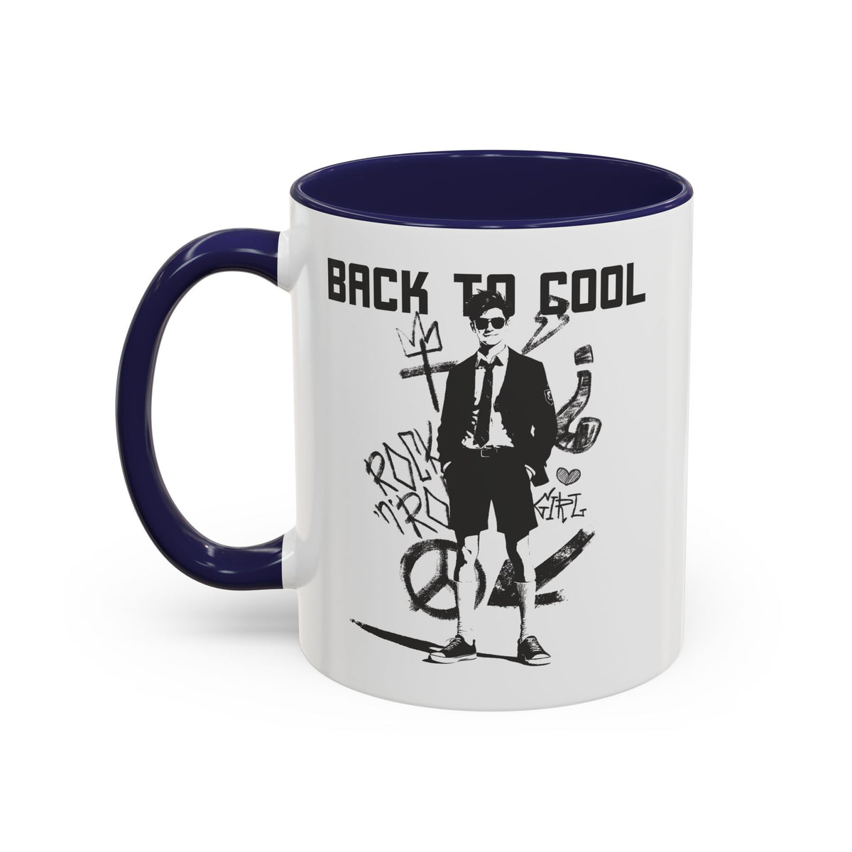 Back to Cool shield accent coffee mug – Donkey Talk ceramic mug