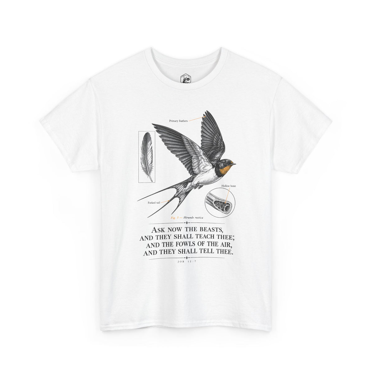 Ask the Beasts Swallow Engraving T-shirt – Donkey Talk graphic tee