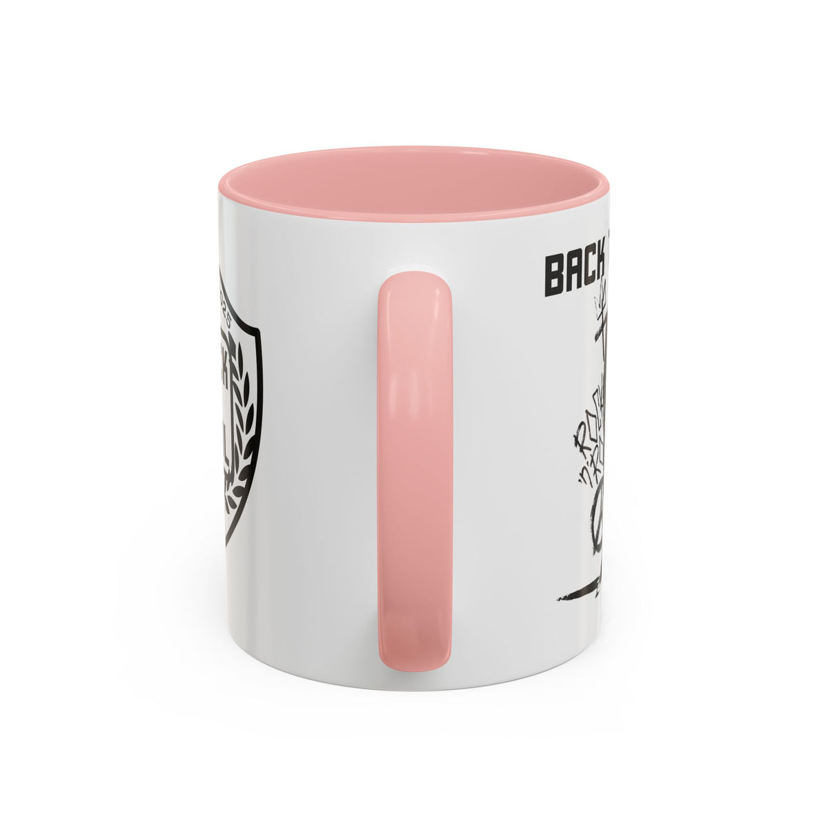 Back to Cool shield accent coffee mug – Donkey Talk ceramic mug