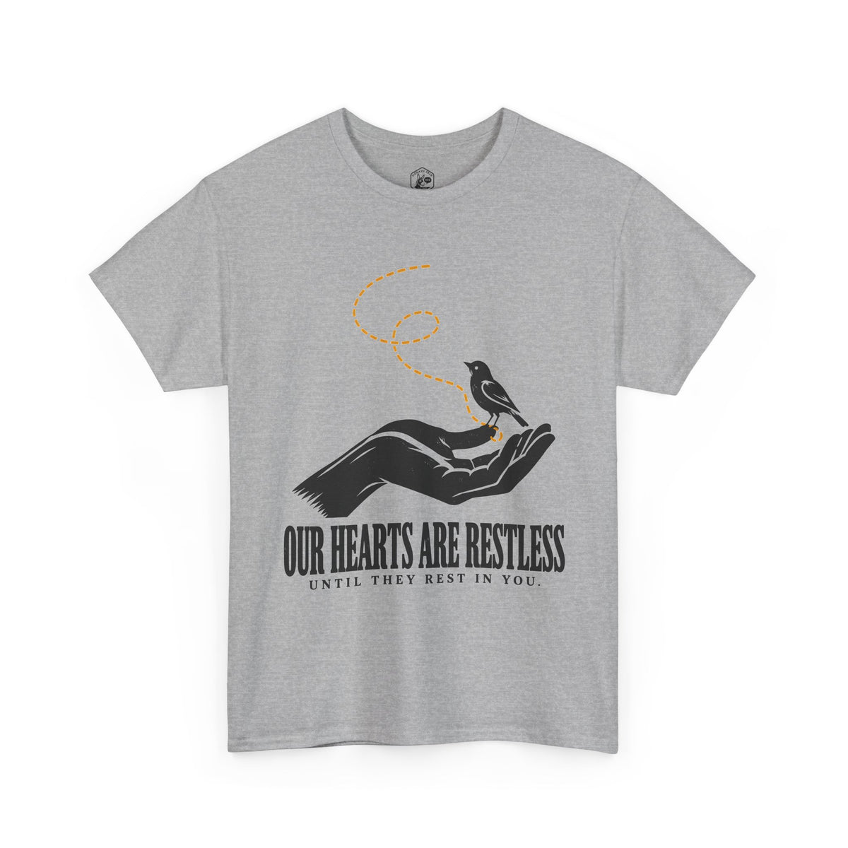 Our Hearts Are Restless Bird in Hand T-shirt – Donkey Talk graphic tee