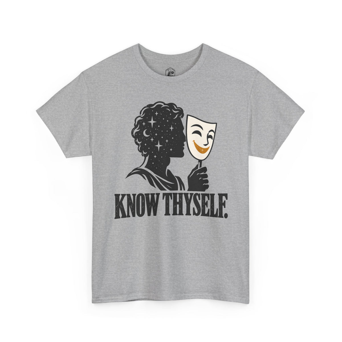 Know Thyself Starlit Mind and Mask T-shirt – Donkey Talk graphic tee