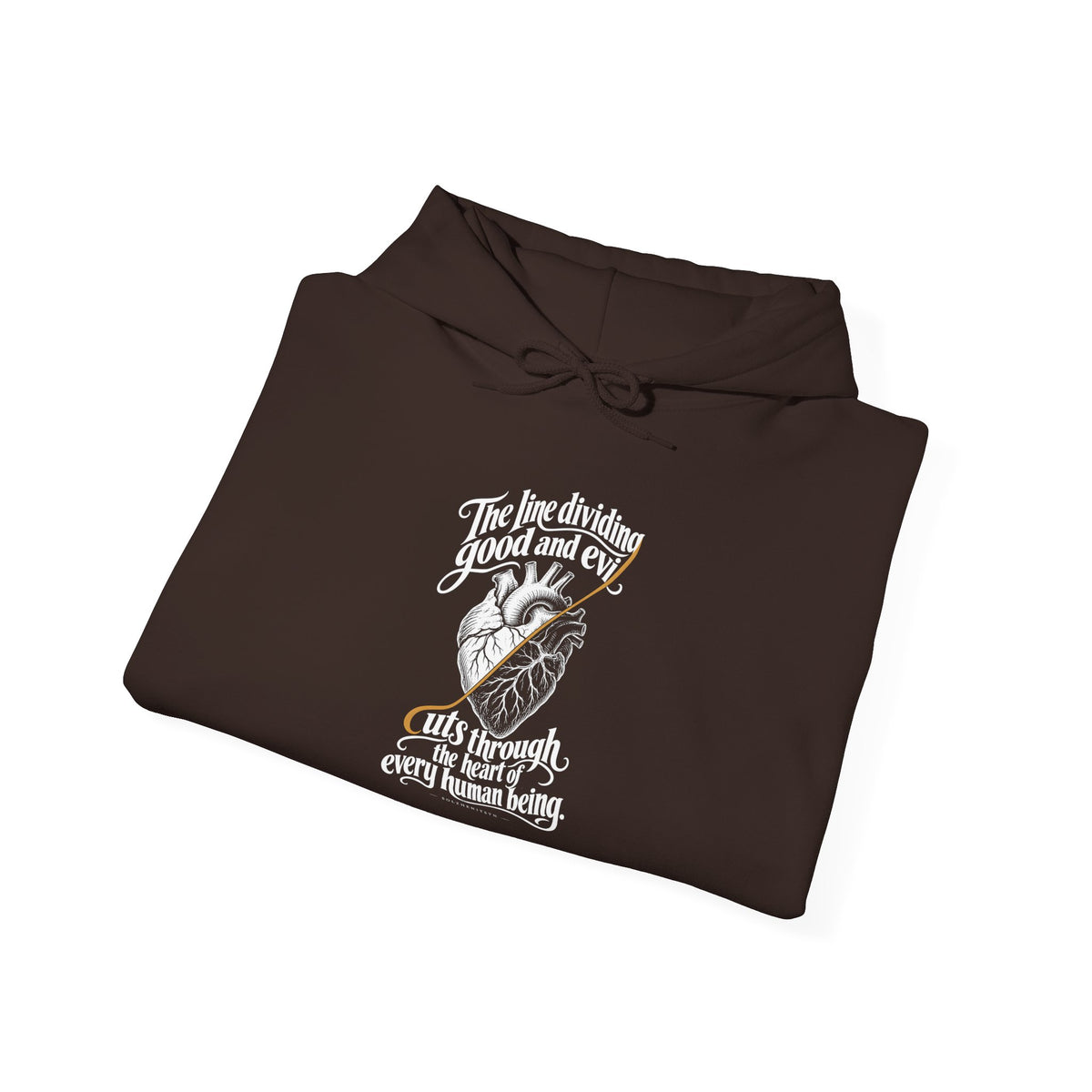 Every Human Heart Divided Hoodie | Solzhenitsyn Good and Evil Quote Hoodie