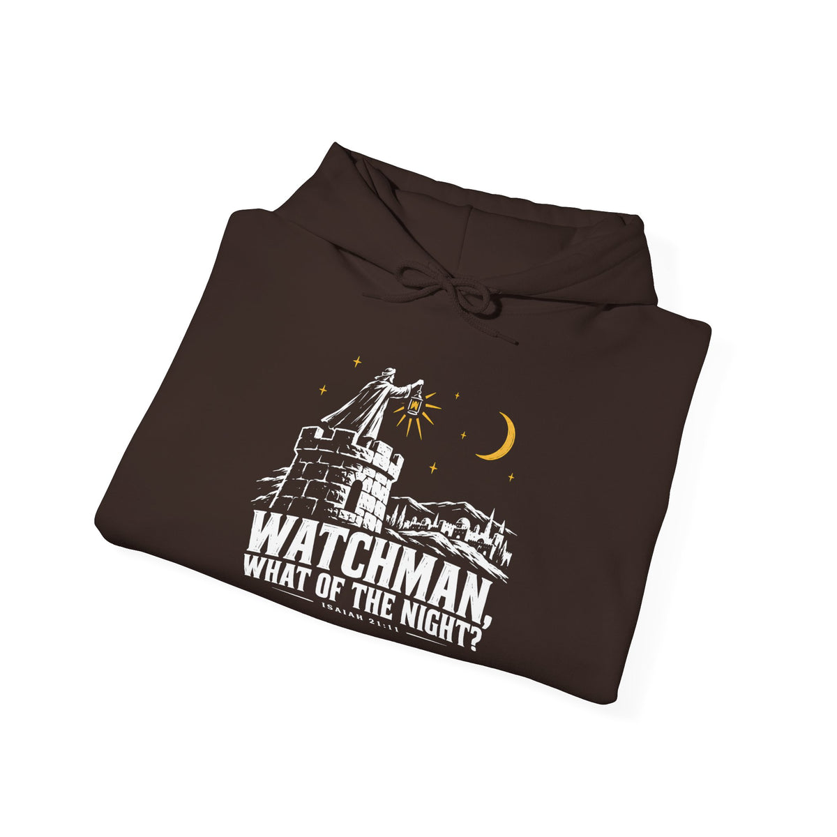 Watchman, What of the Night? Hoodie | Isaiah 21:11 Christian Graphic Hoodie