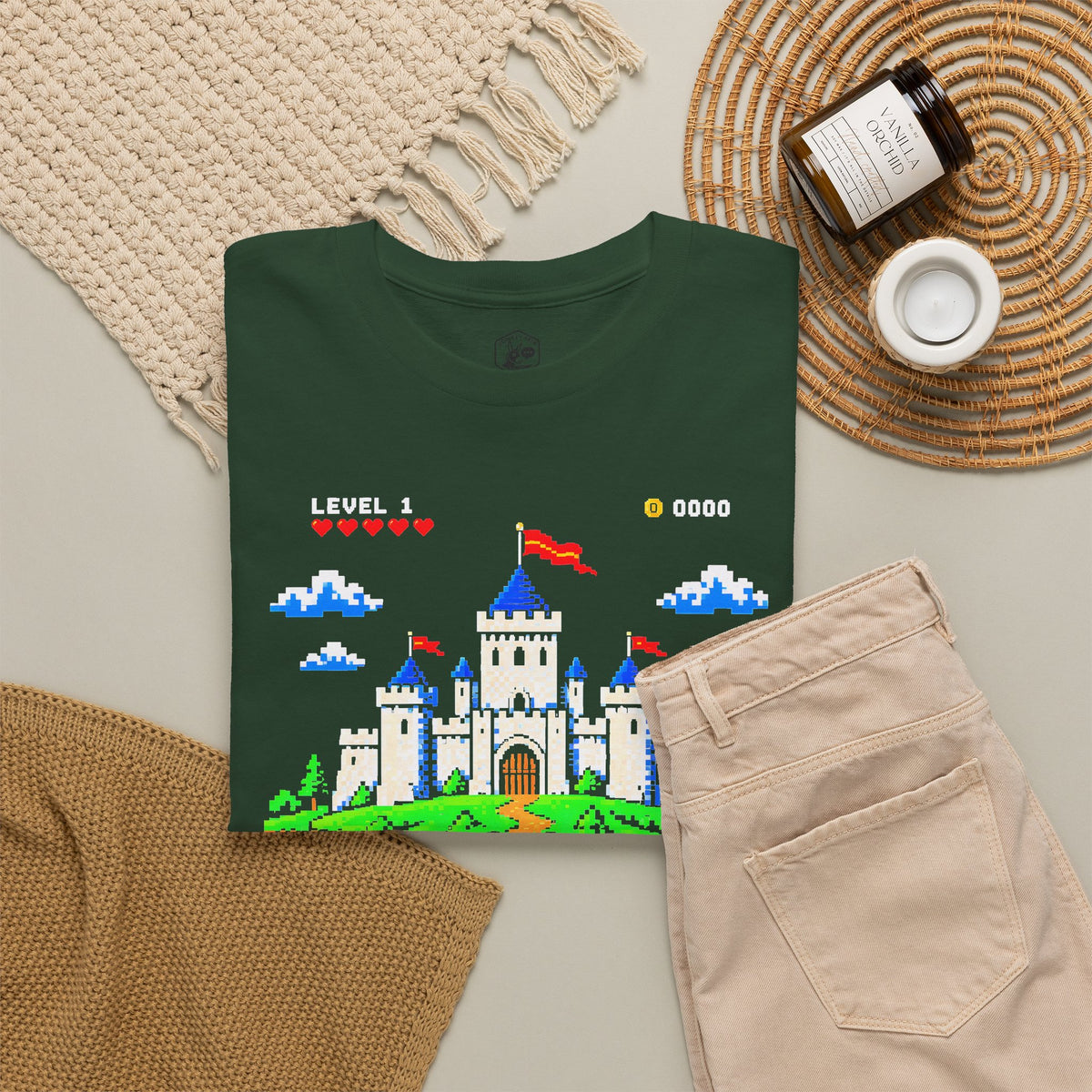 A Mighty Fortress 8-Bit Castle T-shirt – Donkey Talk graphic tee