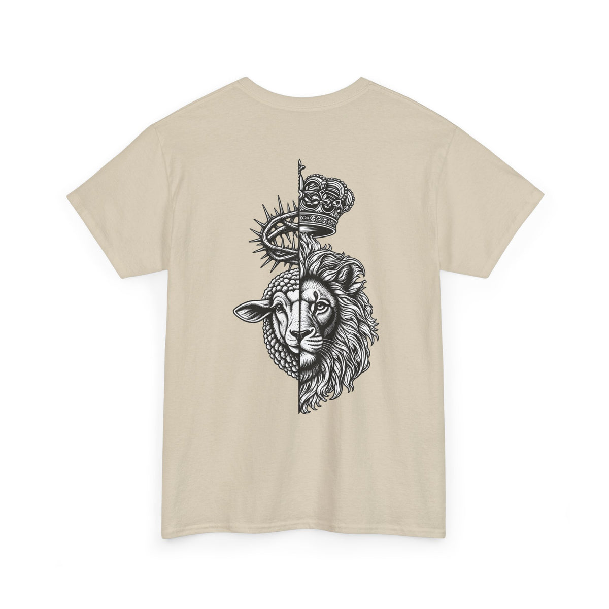 Lion & Crown Graphic Tee | Half Skull Lion Design T-Shirt