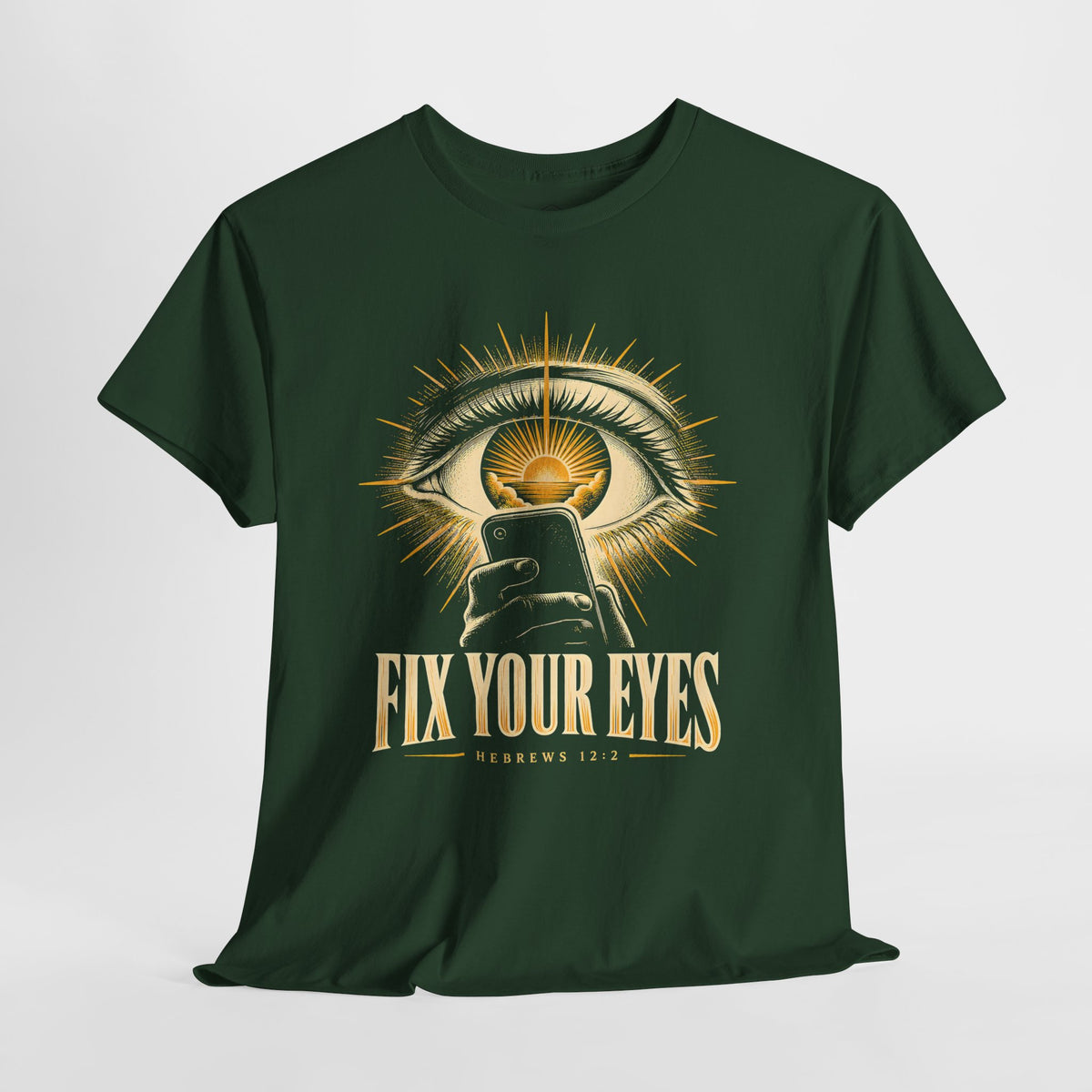 Fix Your Eyes Hebrews 12:2 T-shirt – Donkey Talk graphic tee