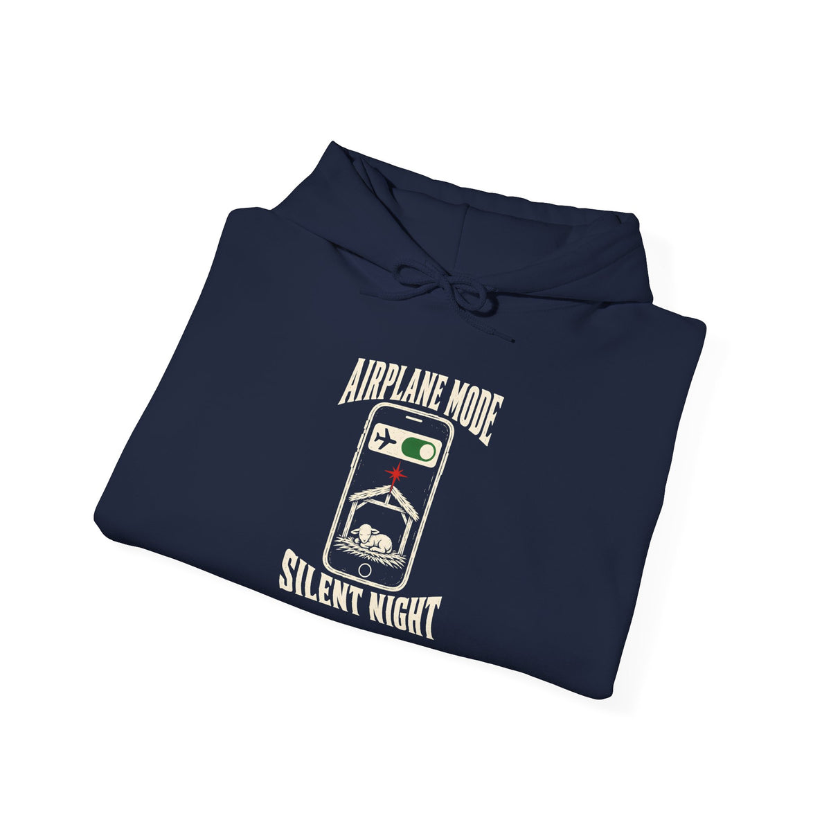 Airplane Mode: Silent Night Hoodie | Funny Christmas Christian Graphic Hoodie