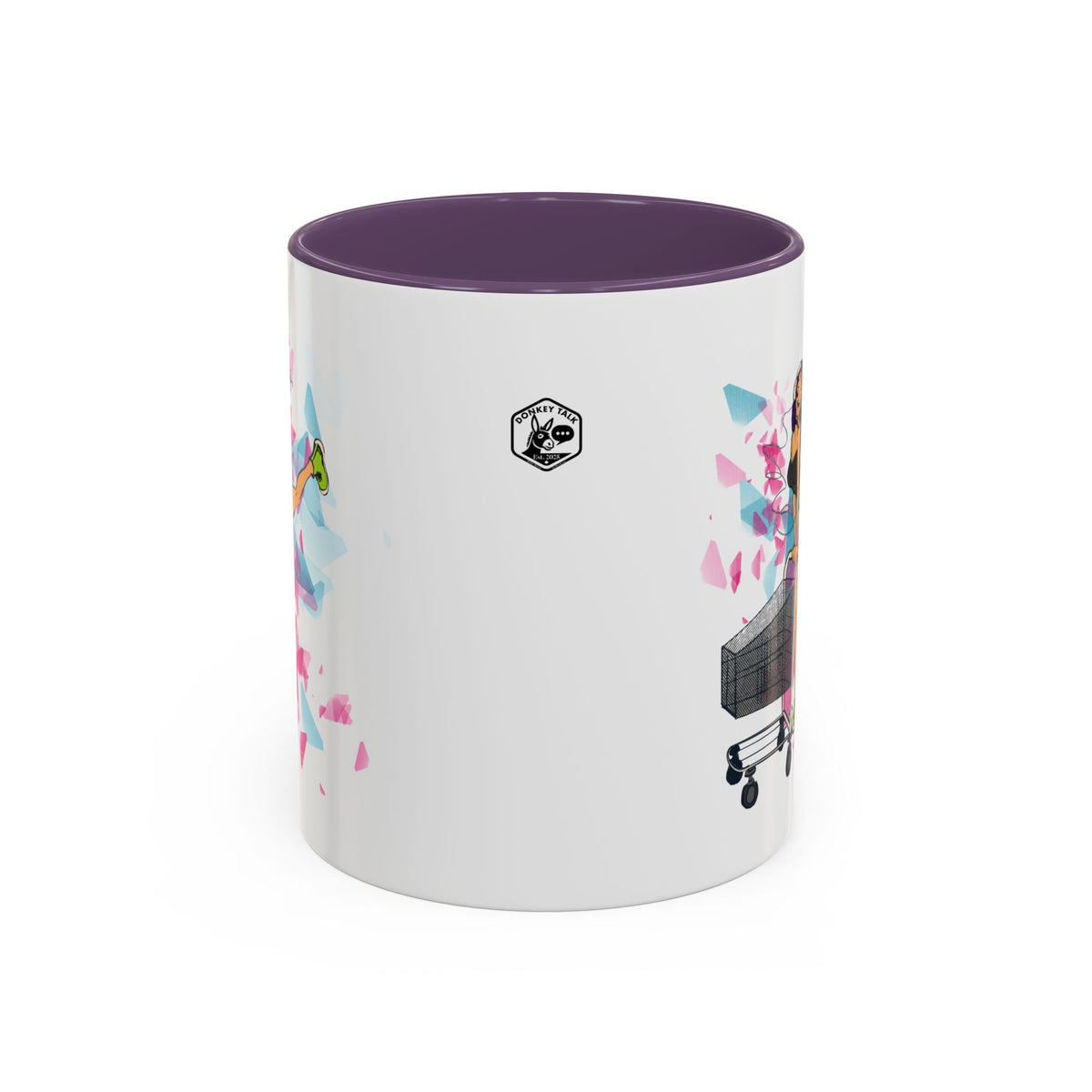 Playful accent coffee mug – Donkey Talk ceramic mug