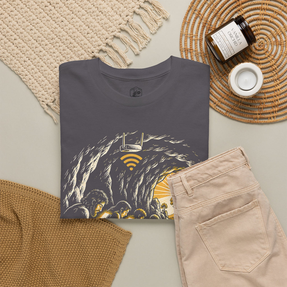 The Cave Has Wi-Fi Plato's Allegory T-shirt – Donkey Talk graphic tee
