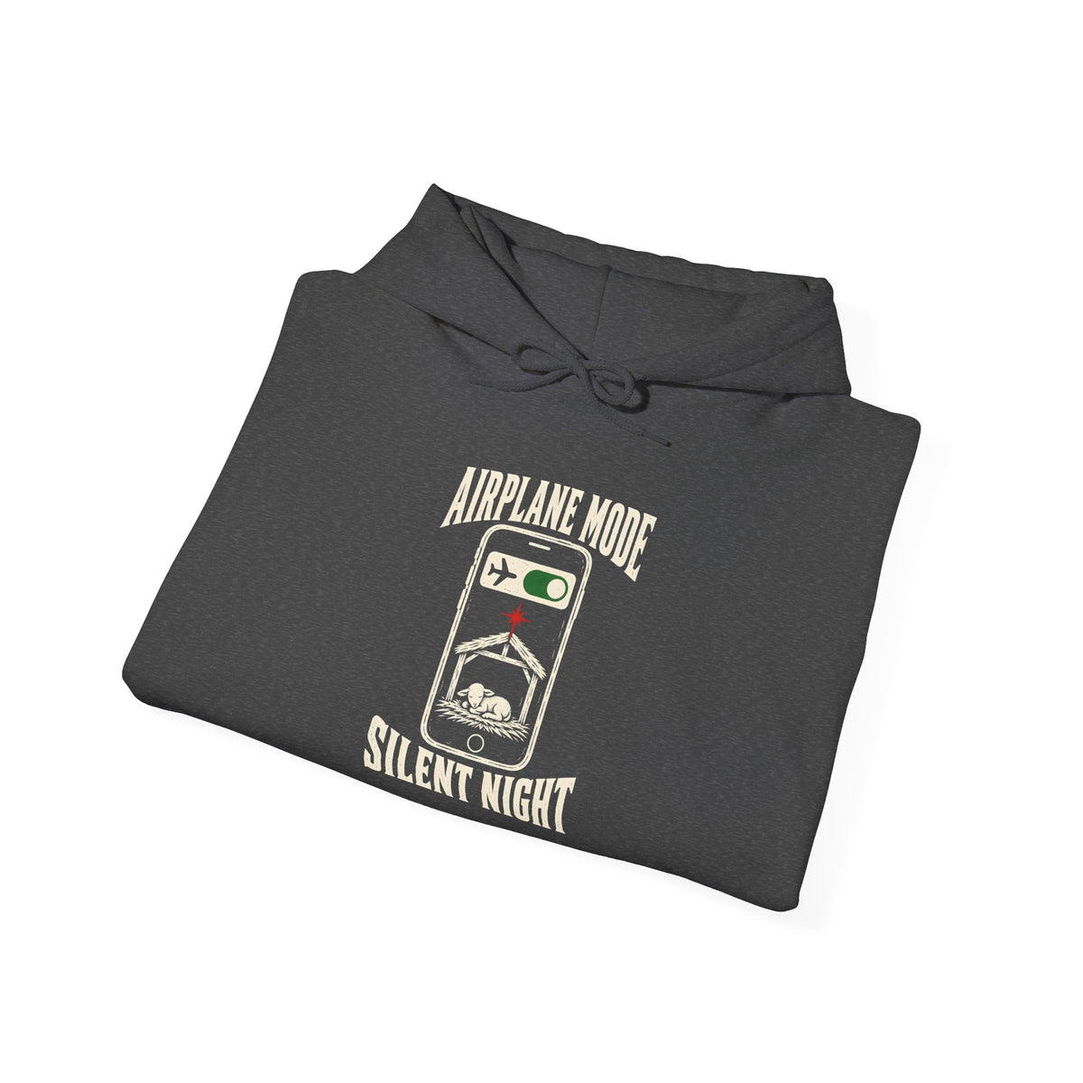 Airplane Mode: Silent Night Hoodie | Funny Christmas Christian Graphic Hoodie
