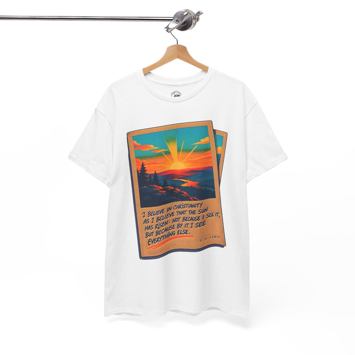 C.S. Lewis Sunrise Instant Photo T-shirt – Donkey Talk graphic tee
