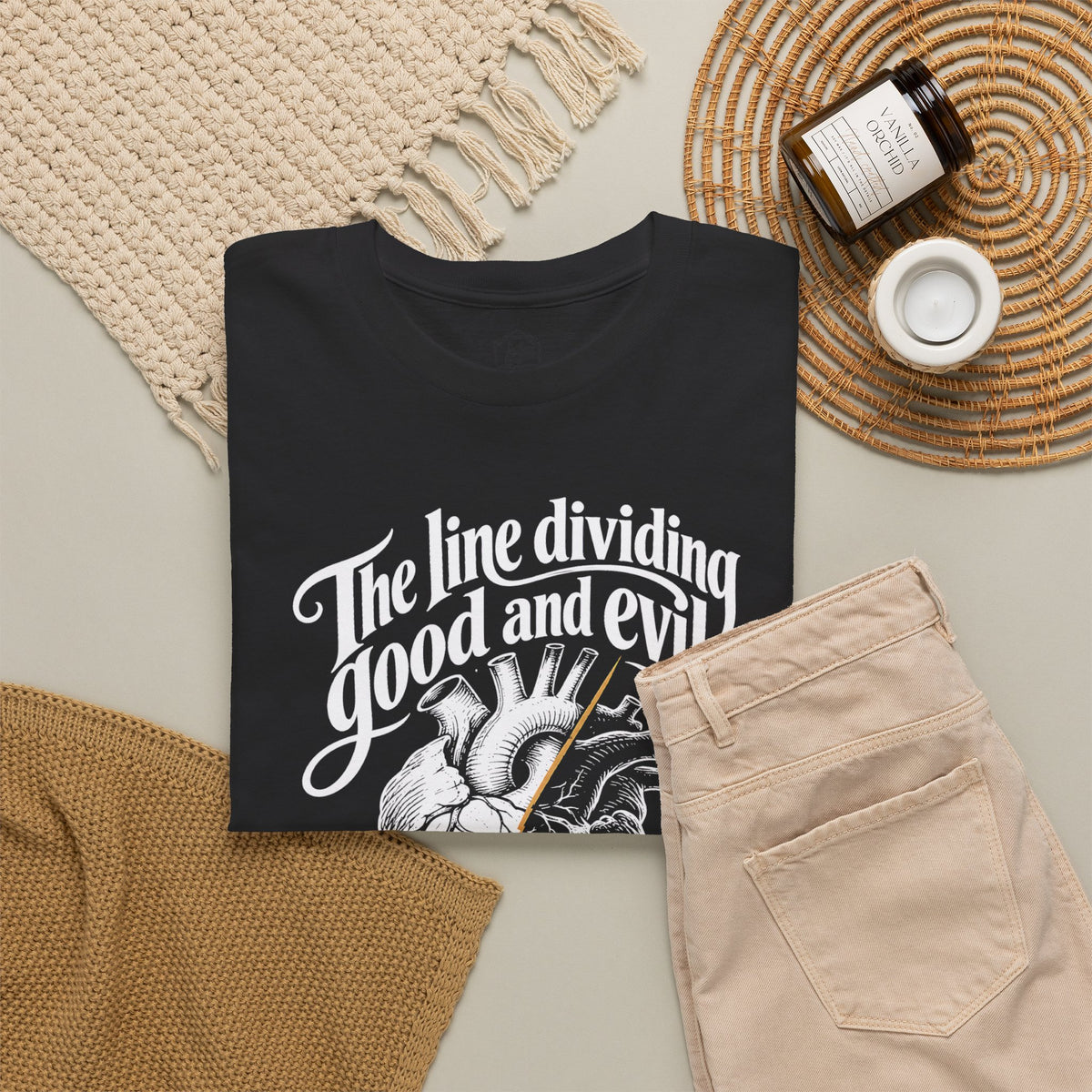 The Line Dividing Good and Evil T-shirt – Donkey Talk graphic tee