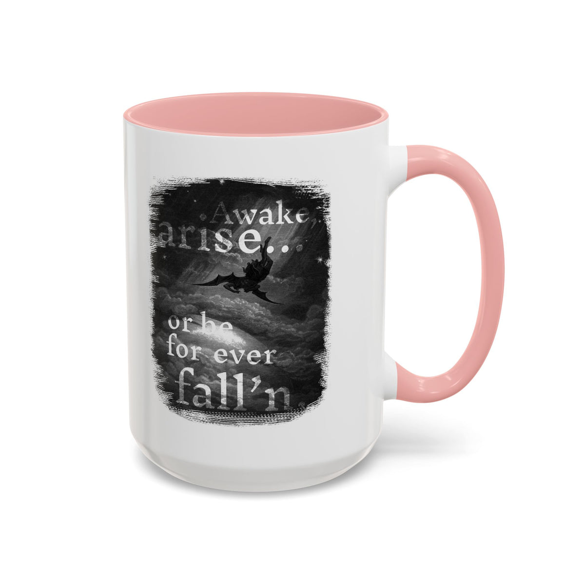 Inspirational Gothic Coffee Mug — "Awake Arise or Be Forever Fall'n" Accent Mug (11/15oz)