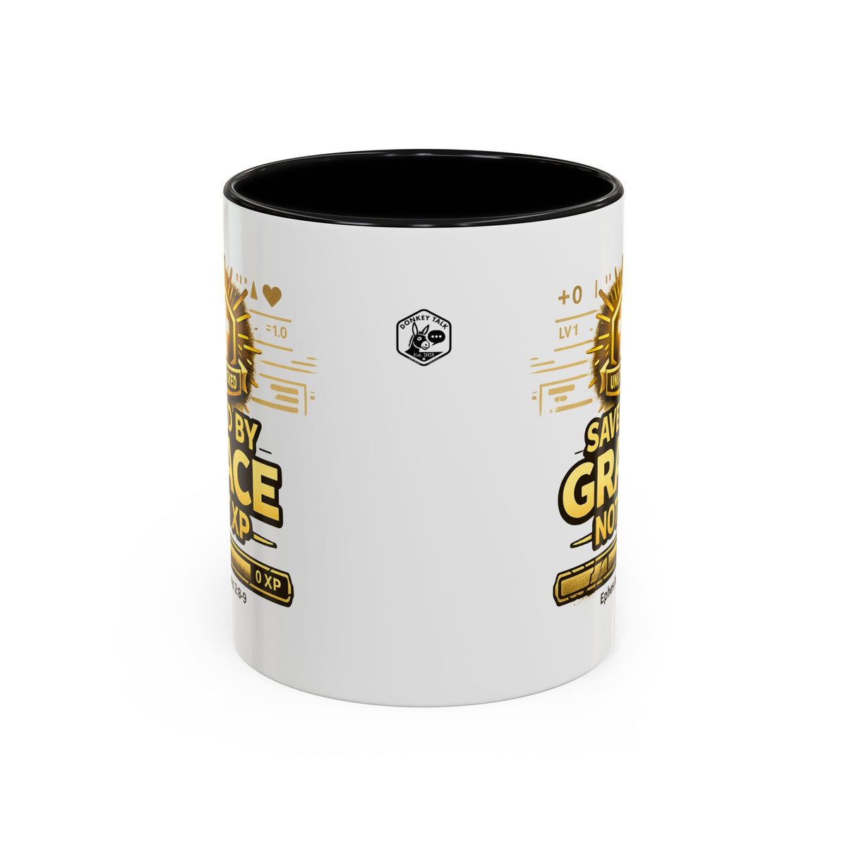 Saved by Grace Not XP gamer coffee mug – Donkey Talk ceramic mug