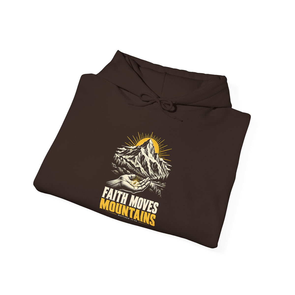 Faith Moves Mountains Hoodie | Matthew 17:20 Christian Graphic Hoodie