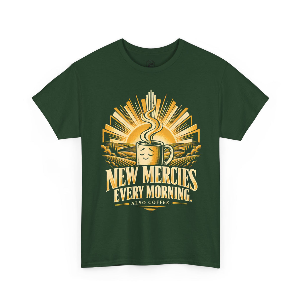New Mercies Every Morning Also Coffee T-shirt – Donkey Talk graphic tee