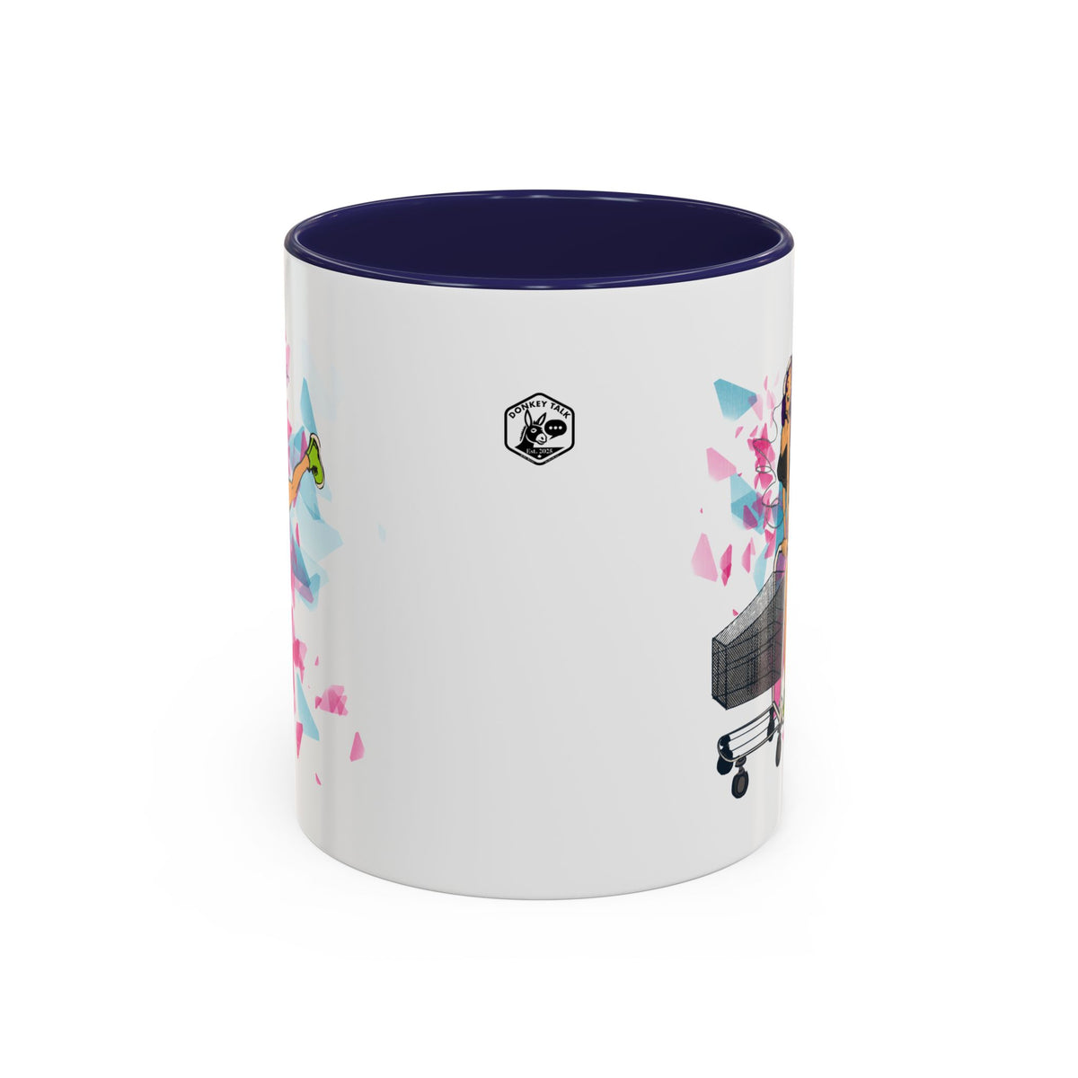 Playful accent coffee mug – Donkey Talk ceramic mug