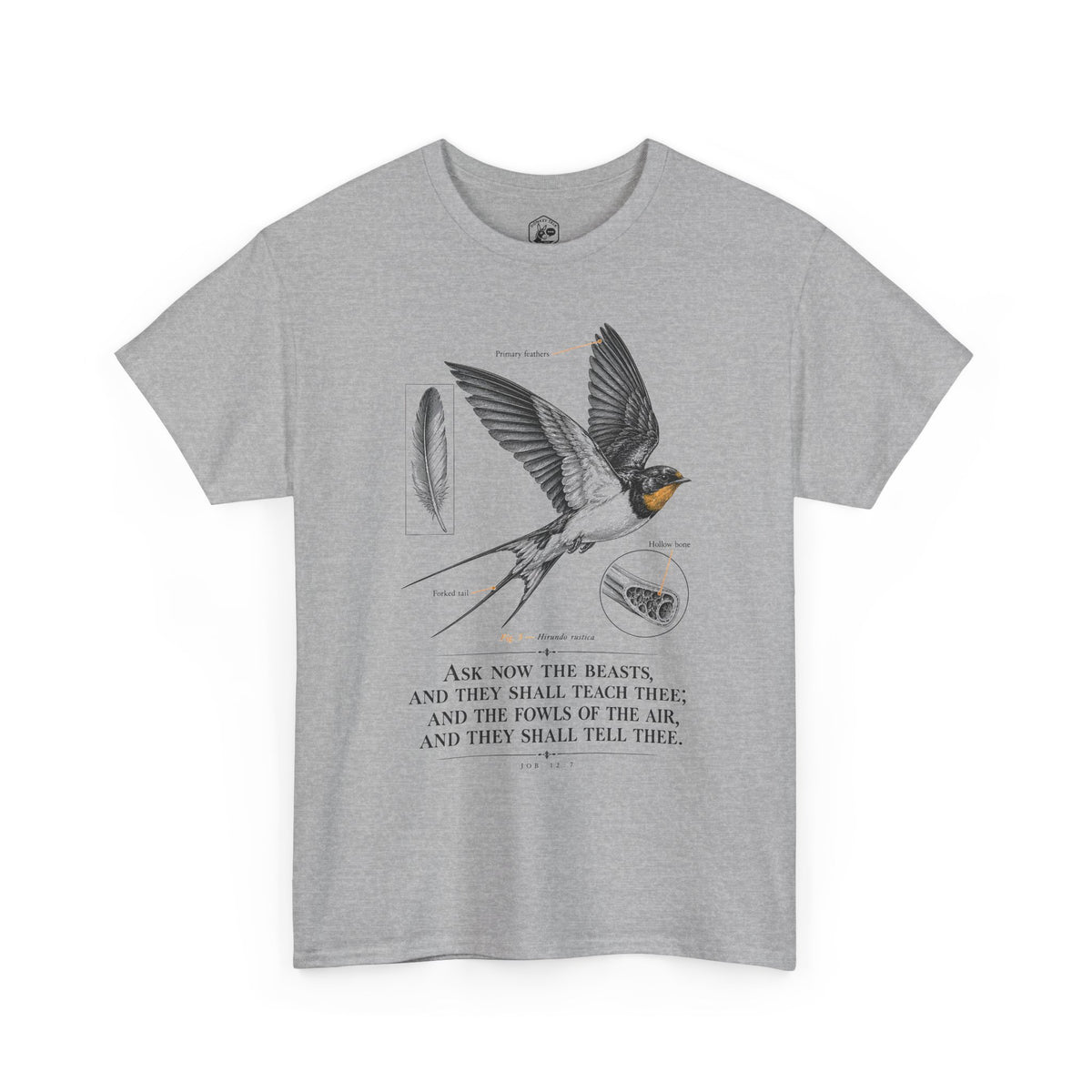 Ask the Beasts Swallow Engraving T-shirt – Donkey Talk graphic tee