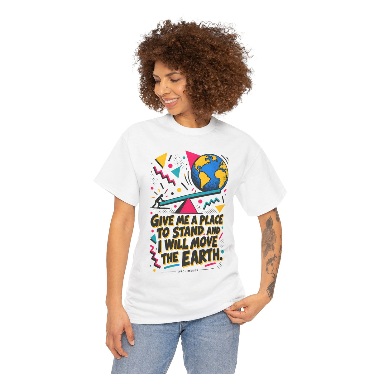 Archimedes Lever Memphis T-shirt – Donkey Talk graphic tee