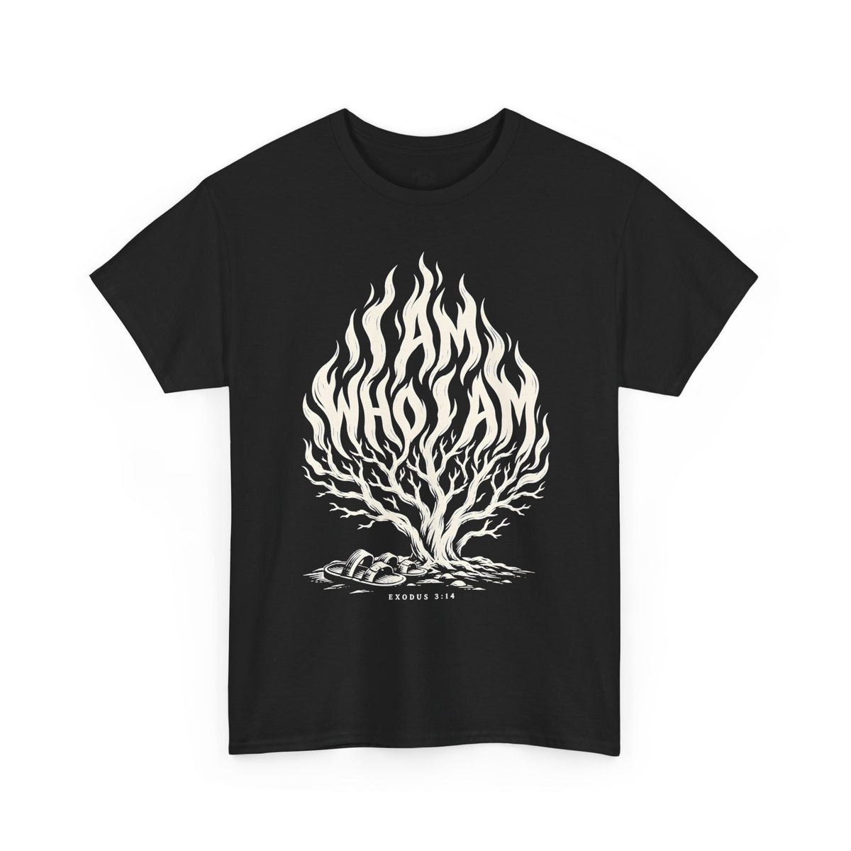 I Am Who I Am Flame Lettering T-shirt – Donkey Talk graphic tee