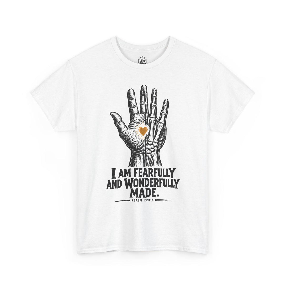 Psalm Hand Linocut T-shirt – Donkey Talk graphic tee