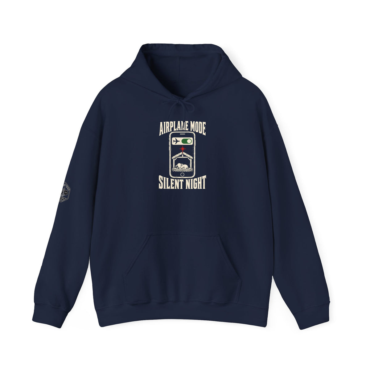 Airplane Mode: Silent Night Hoodie | Funny Christmas Christian Graphic Hoodie