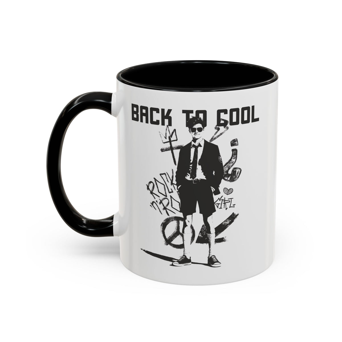 Back to Cool shield accent coffee mug – Donkey Talk ceramic mug
