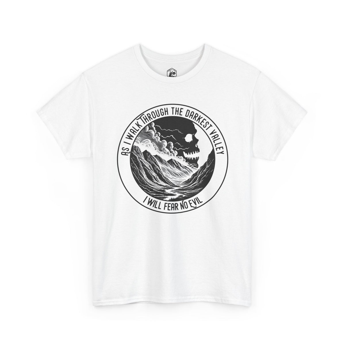 Fear No Evil Psalm 23 Christian graphic tee front and back print – Donkey Talk