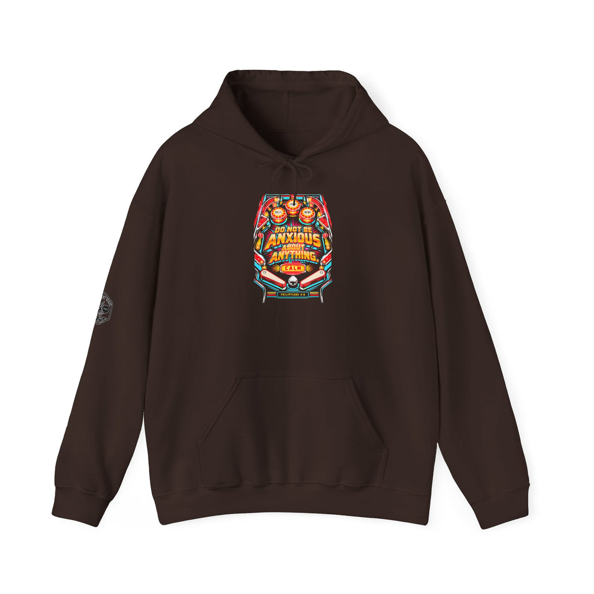 Do Not Be Anxious Pinball Hoodie | Philippians 4:6 Retro Arcade Hoodie