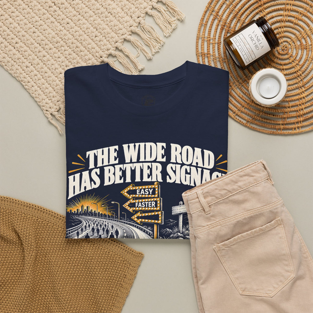 The Wide Road Has Better Signage T-shirt – Donkey Talk graphic tee