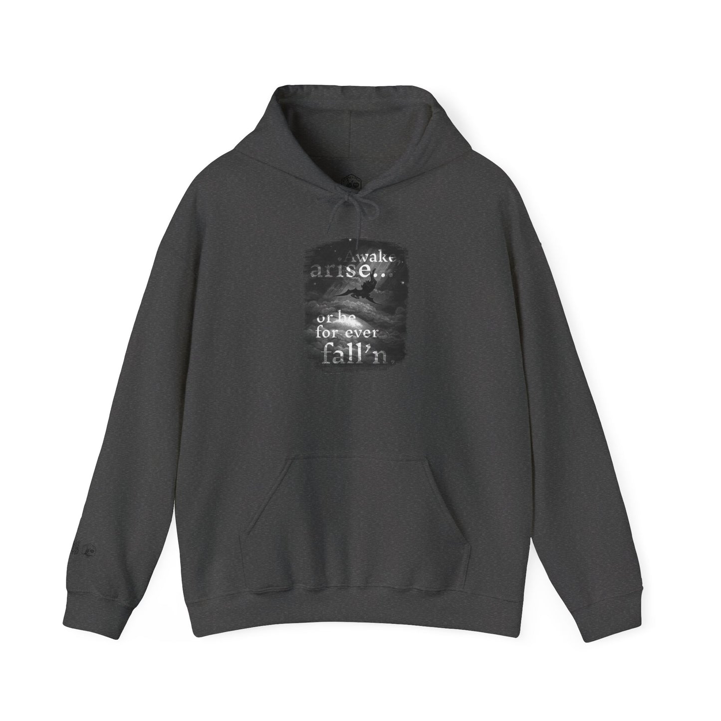 Inspirational Unisex Heavy Blend™ Hoodie - 'Awake, Rise, Forever Fall'n'