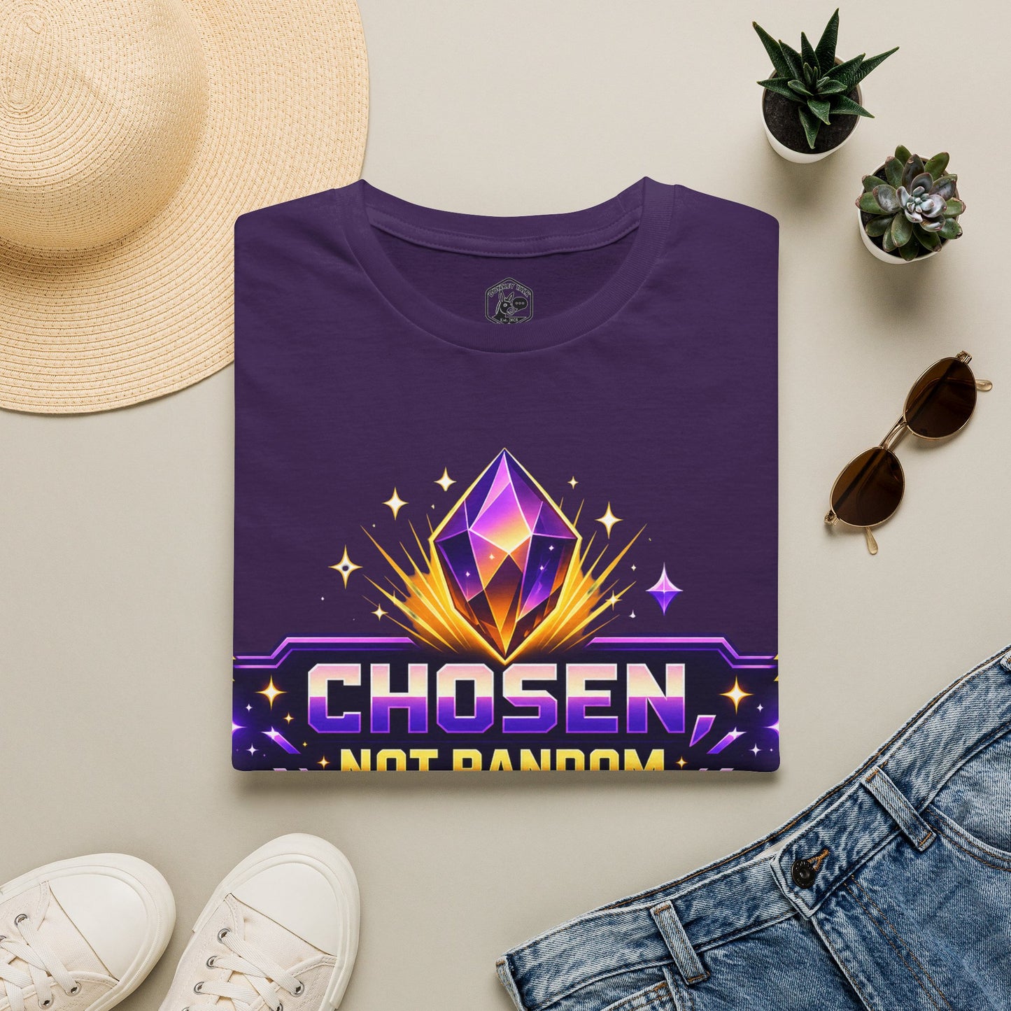 Chosen Not Random T-Shirt — Inspirational Gaming Crystal Tee