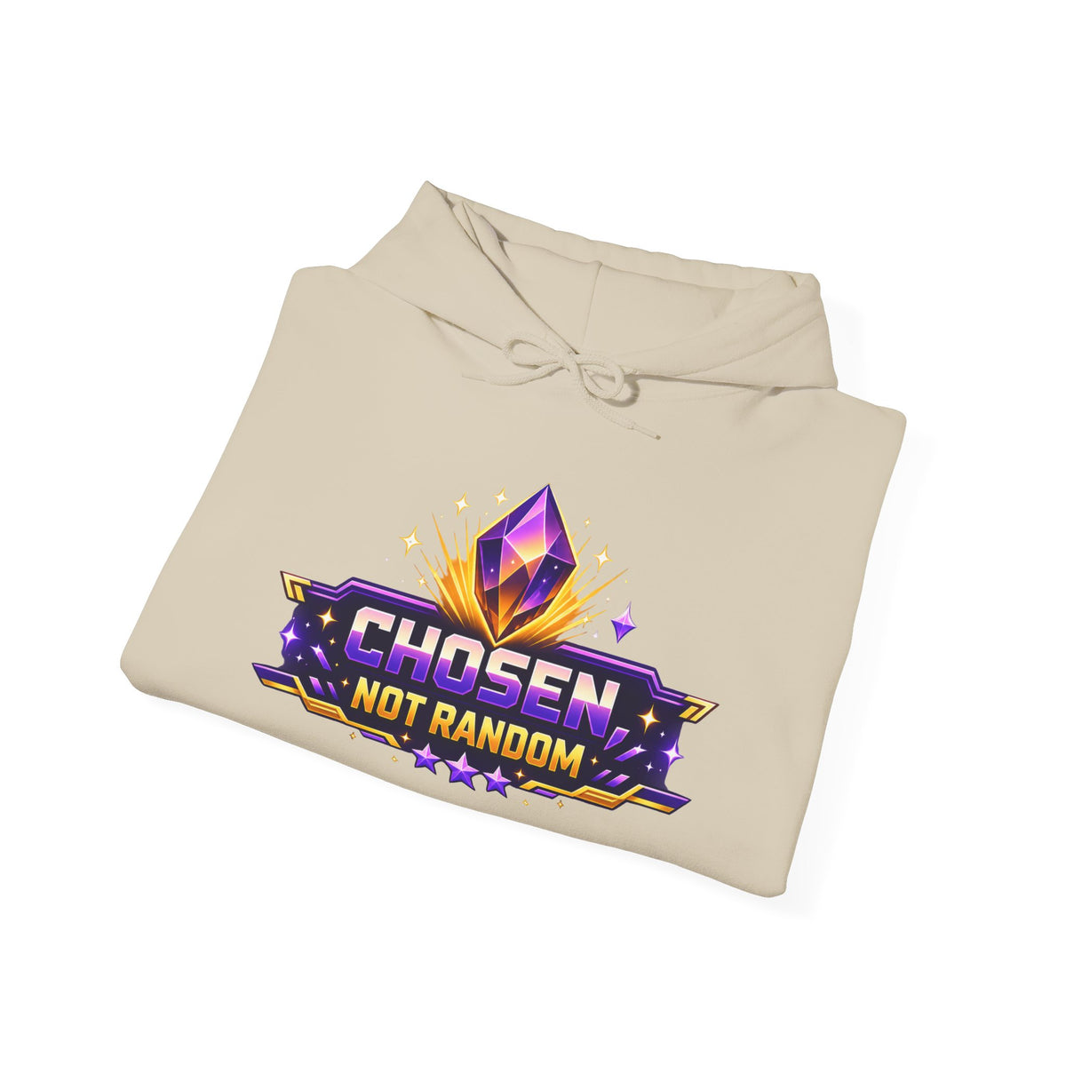 Chosen Not Random Hoodie — Gamer Badge Graphic Hooded Sweatshirt