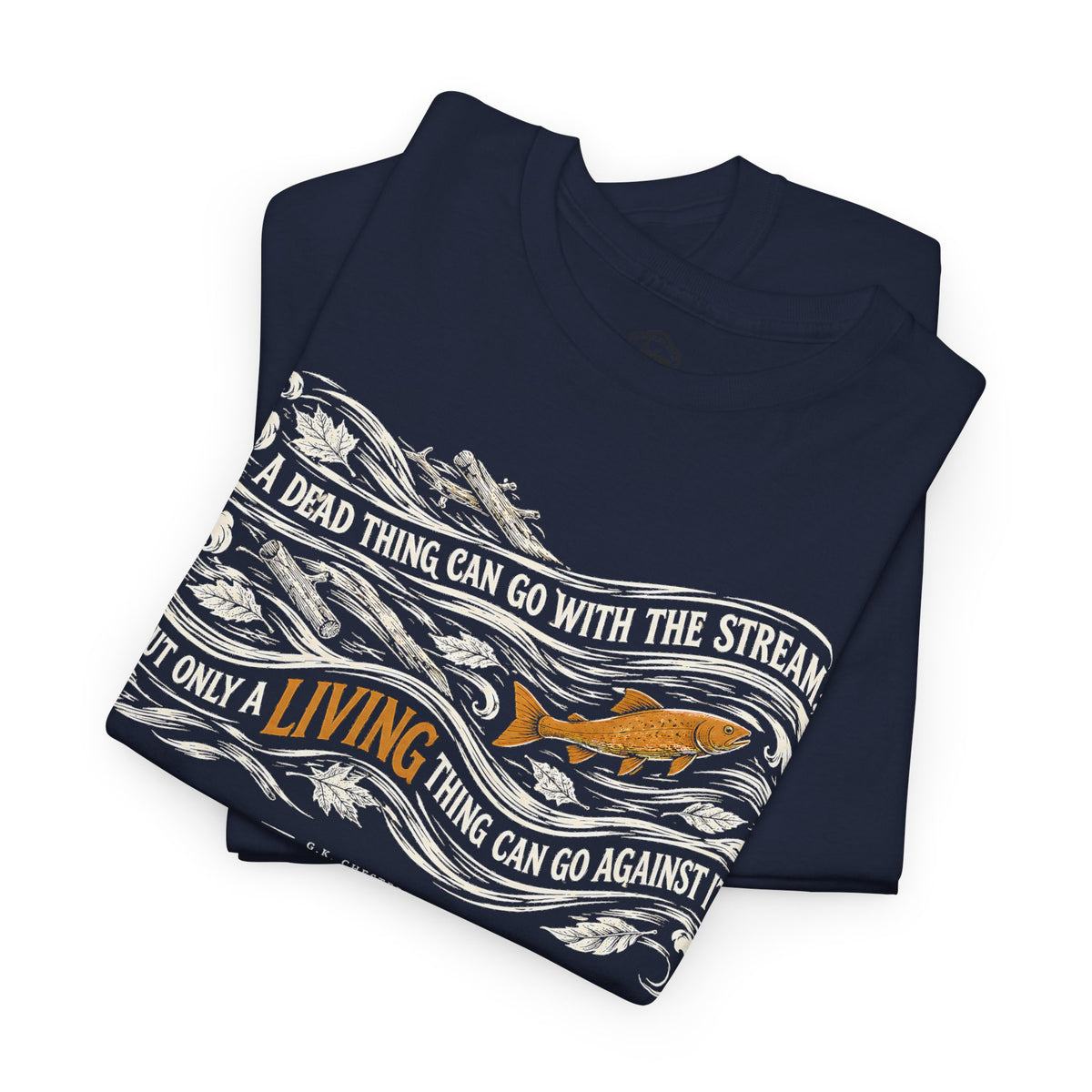 Chesterton Fish Go With the Stream T-shirt – Donkey Talk graphic tee