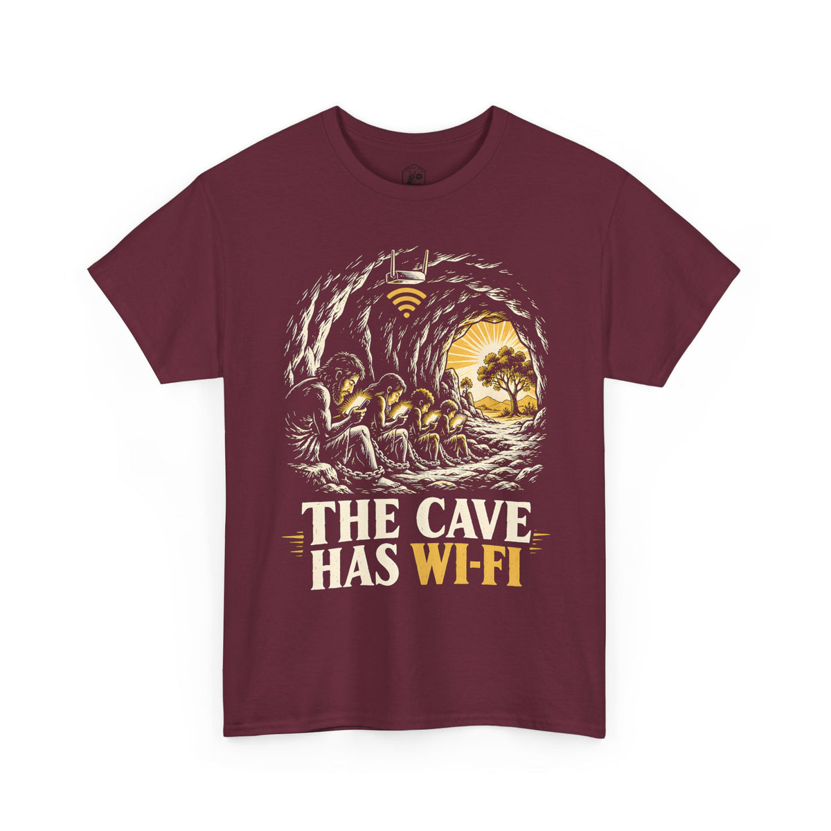 The Cave Has Wi-Fi (Plato's Allegory) T-Shirt | Funny Philosophy Tee