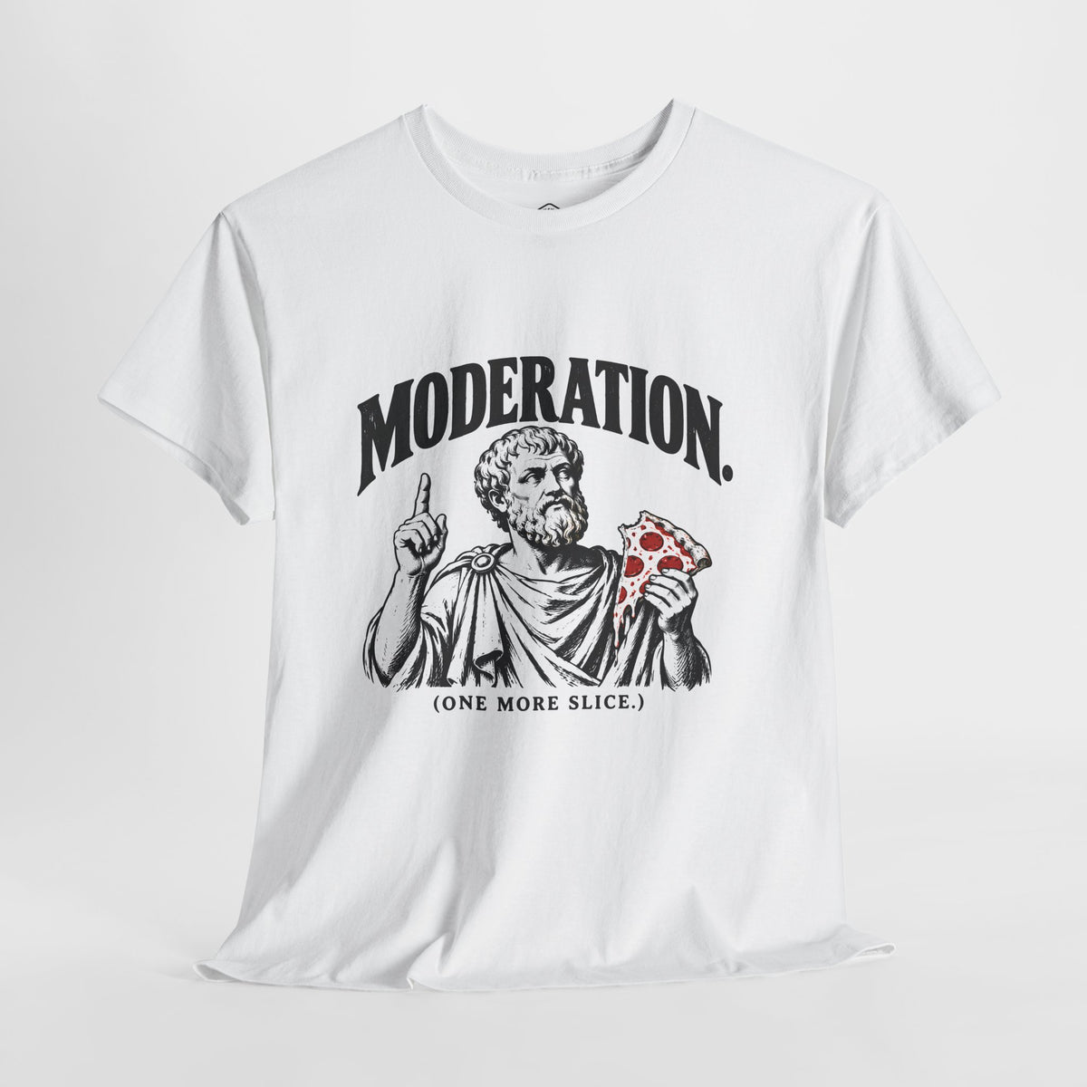 Moderation (One More Slice) T-Shirt | Aristotle Golden Mean Funny Philosophy Tee