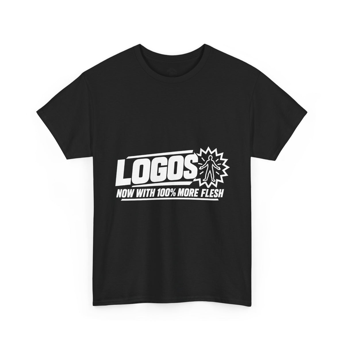 Now With 100% More Flesh T-Shirt | John 1:14 Funny Christian Graphic Tee