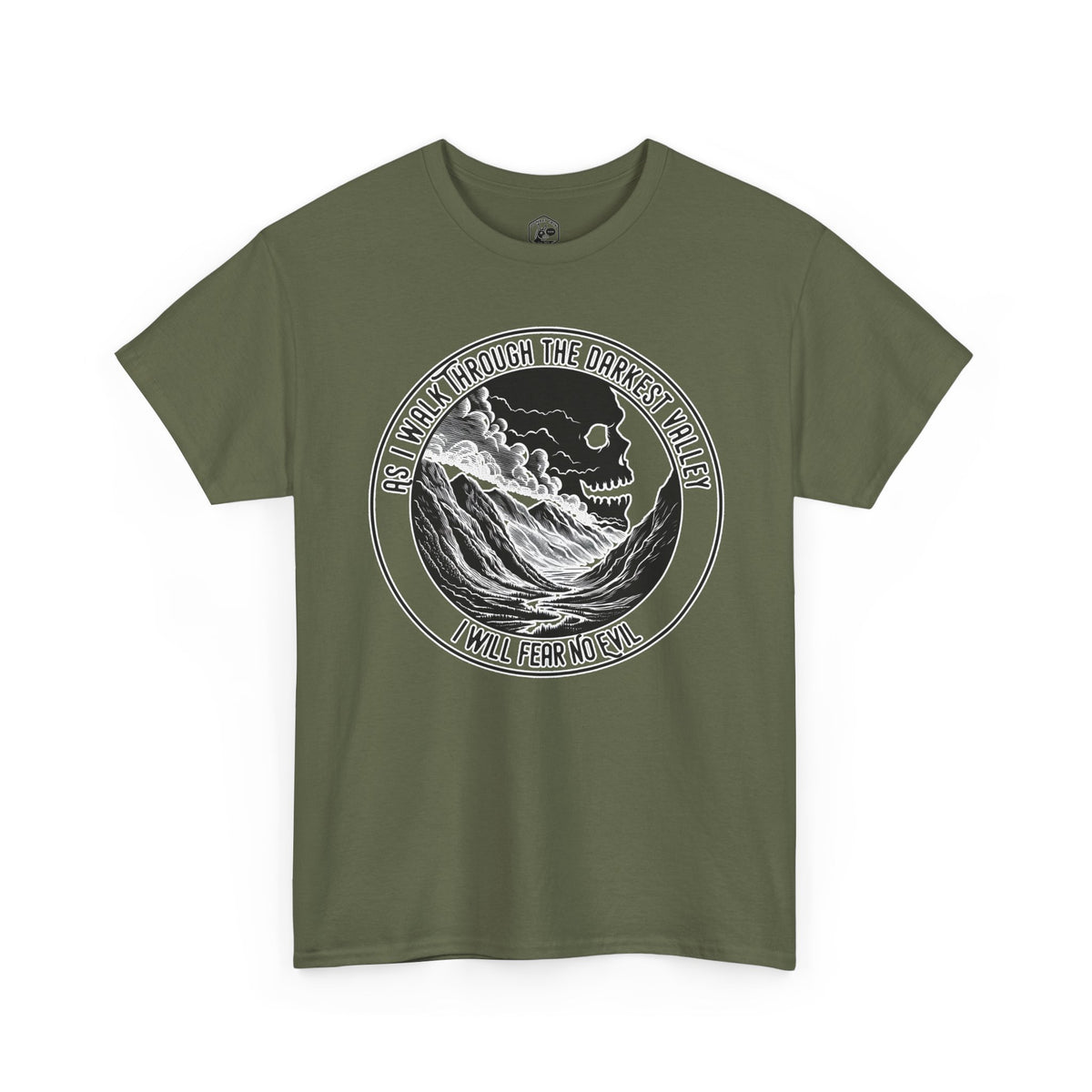Fear No Evil Psalm 23 T-Shirt | Christian Graphic Tee, Front & Back Print