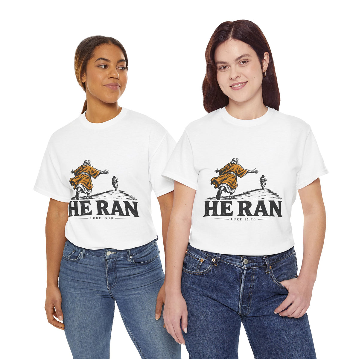 He Ran T-Shirt | Luke 15:20 Prodigal Son Christian Graphic Tee