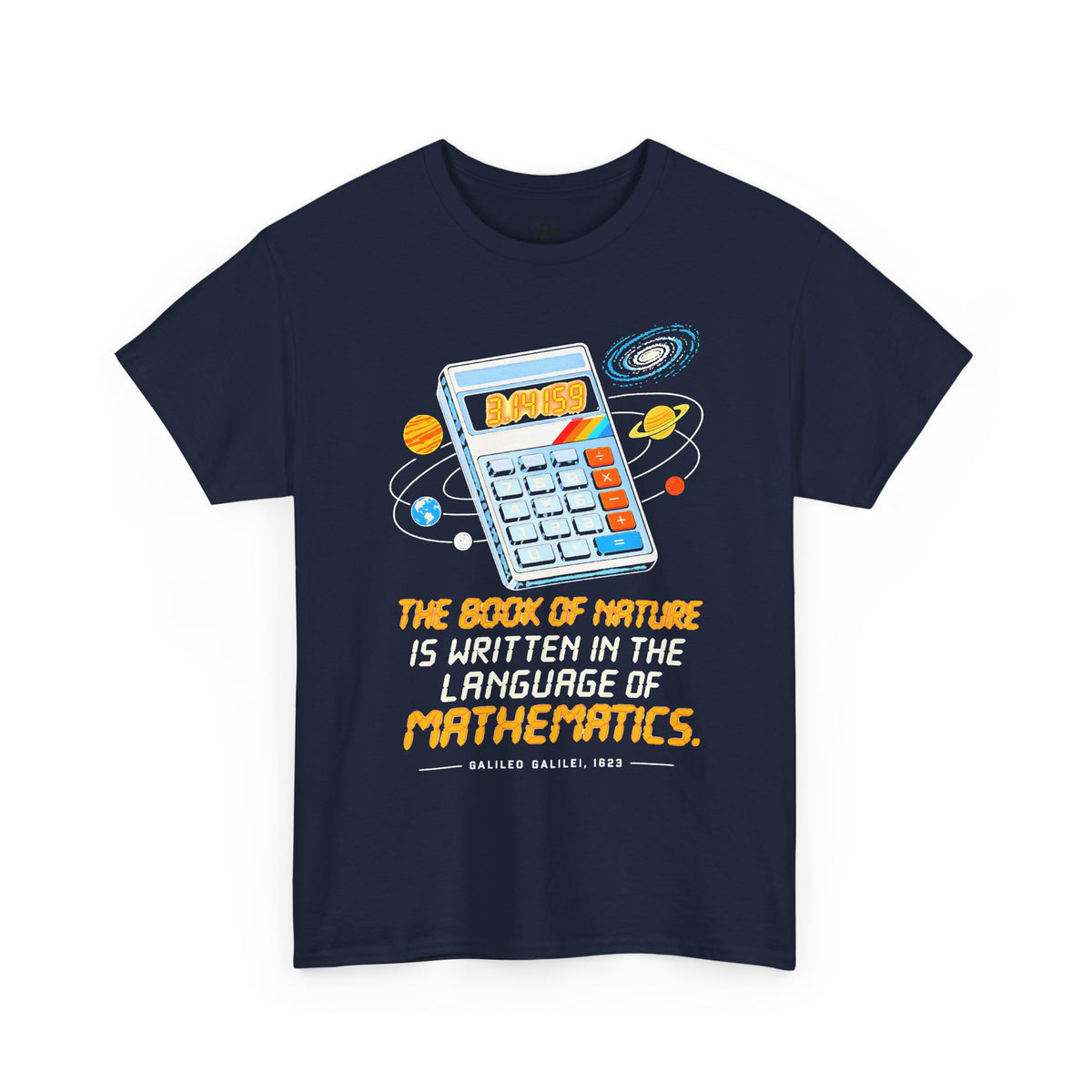 Galileo Book of Nature Calculator T-shirt – Donkey Talk graphic tee