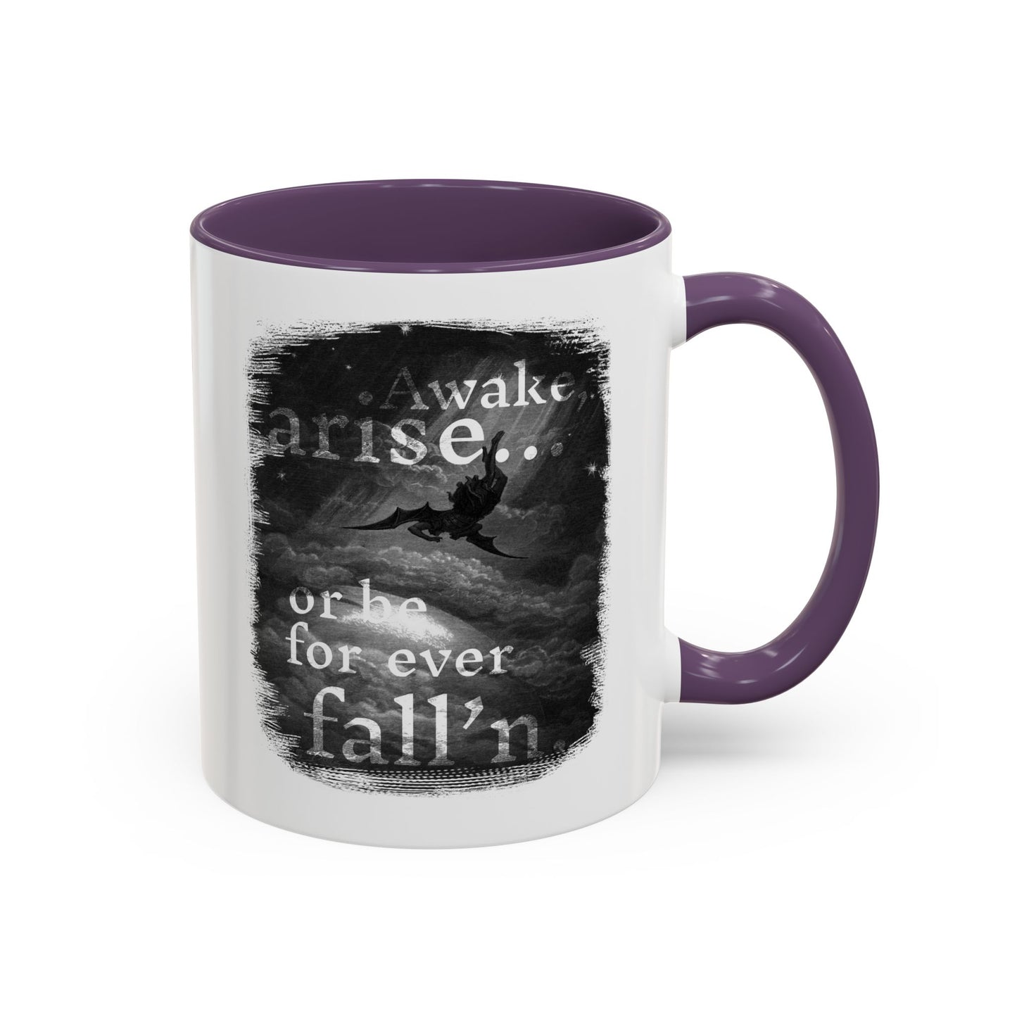 Inspirational Gothic Coffee Mug — "Awake Arise or Be Forever Fall'n" Accent Mug (11/15oz)