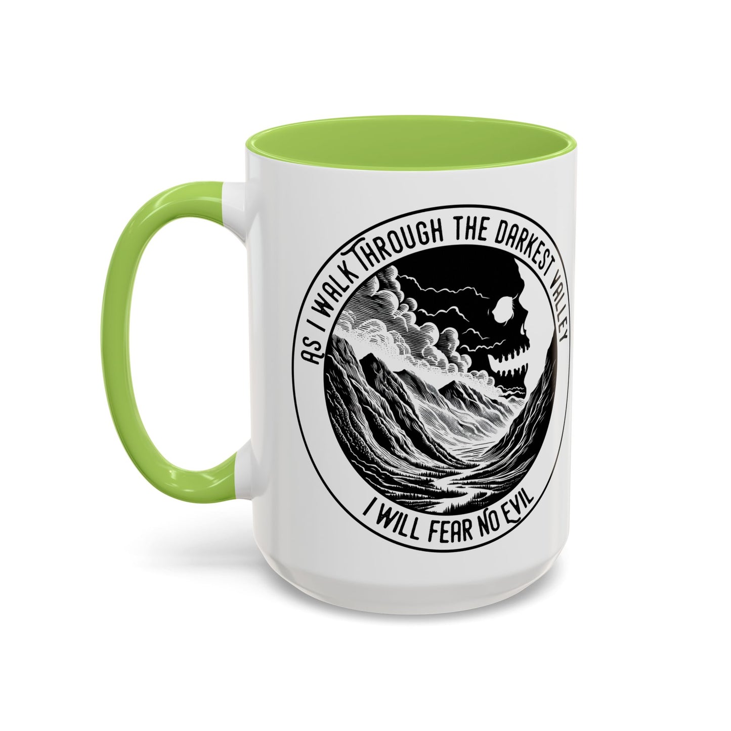 Skull Valley Coffee Mug — “As I Walk Through the Darkest Valley I Will Fear No Evil” 11/15oz