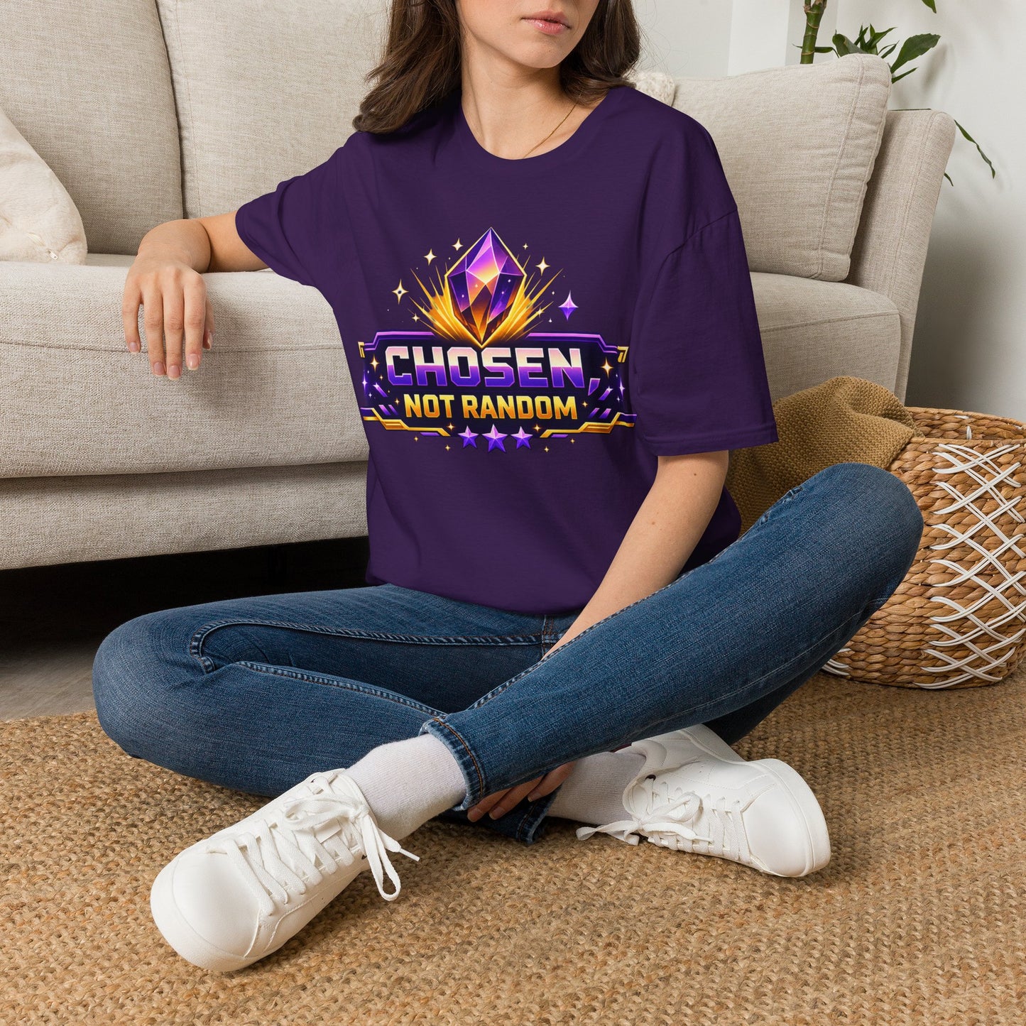 Chosen Not Random T-Shirt — Inspirational Gaming Crystal Tee